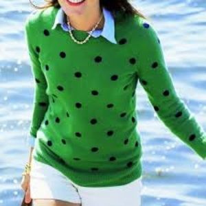 JCREW Polka Dot Cashmere Sweater